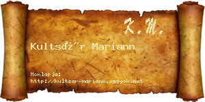 Kultsár Mariann névjegykártya