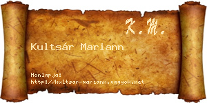 Kultsár Mariann névjegykártya