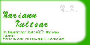 mariann kultsar business card